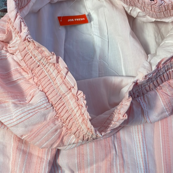 NWT joe fresh tangerine and white skirt with elastic waist and pockets. Size M - Picture 6 of 11